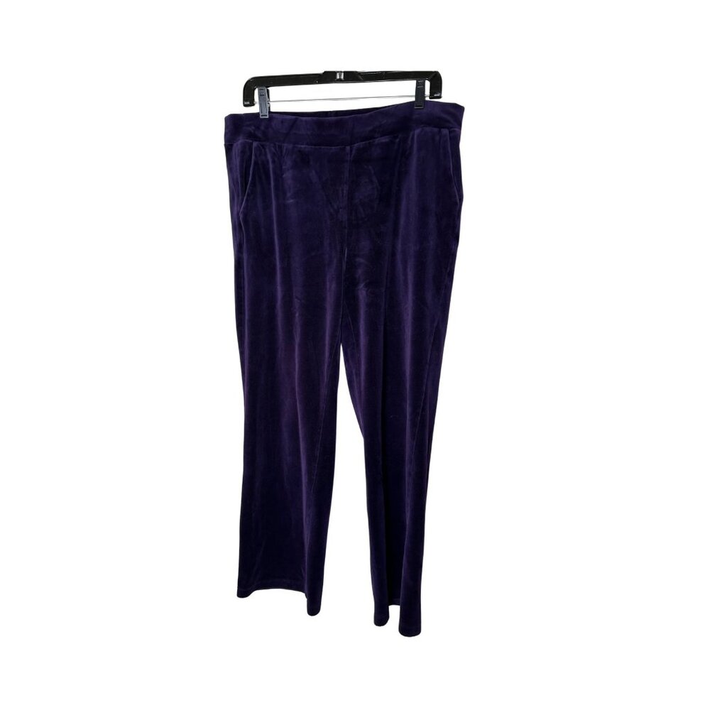 Lauren Ralph Lauren Womens Medium Purple Velvet Pants Holiday Party Evening Wear